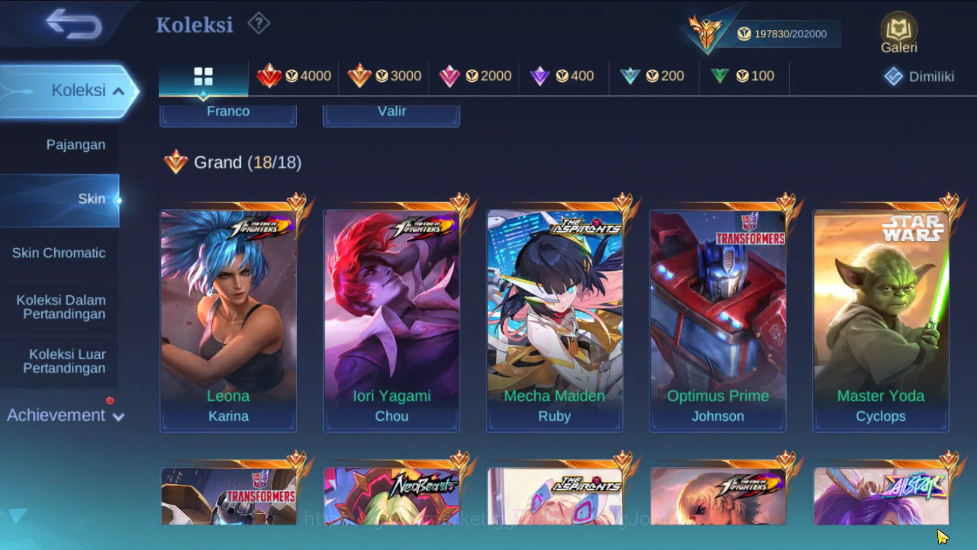 Mobile Legends: Bang Bang Accounts Hero 131|Skin 500|Legend Franco Valir|CC Ling|KOF image 8