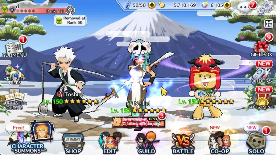 Bleach: Brave Souls Accounts Mid-Tier [GLOBAL]6K Orbs+Fresh All Story|Nelliel Orient,Toshiro 4