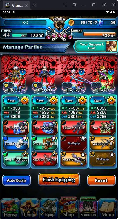 Grand Summoners Accounts [GLOBAL] Rank 44 | 12 Ascend | Paladin Roy | Summe image 4