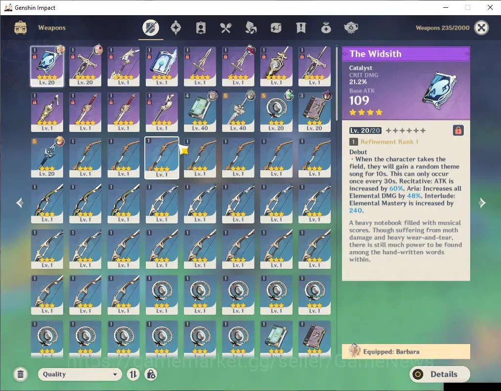 Genshin Impact Accounts ASIA|AR 25|All Unset|1 Limited + 1(*5 Char Standar image 4