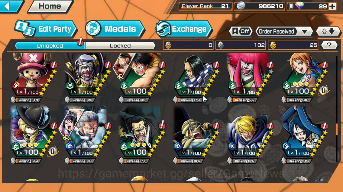 One Piece Bounty Rush Accounts Global|5EX|T4Emperor Luffy,BP Kuzan,KOP Roger,NHQ[ image 10