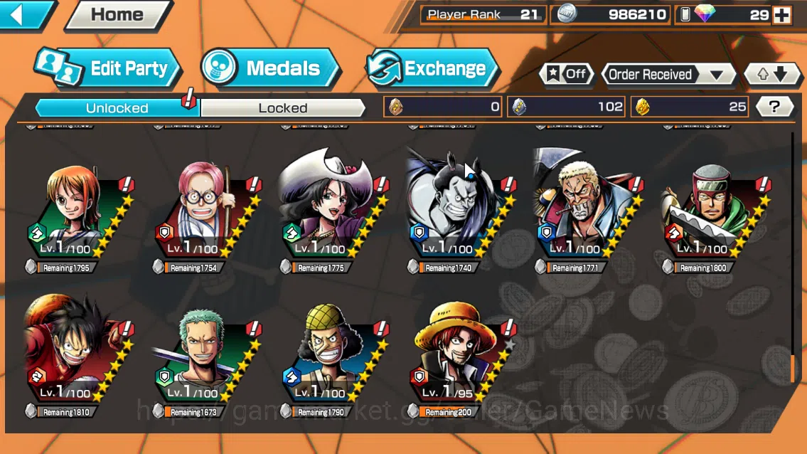 One Piece Bounty Rush Accounts Global|5EX|T4Emperor Luffy,BP Kuzan,KOP Roger,NHQ[ image 13