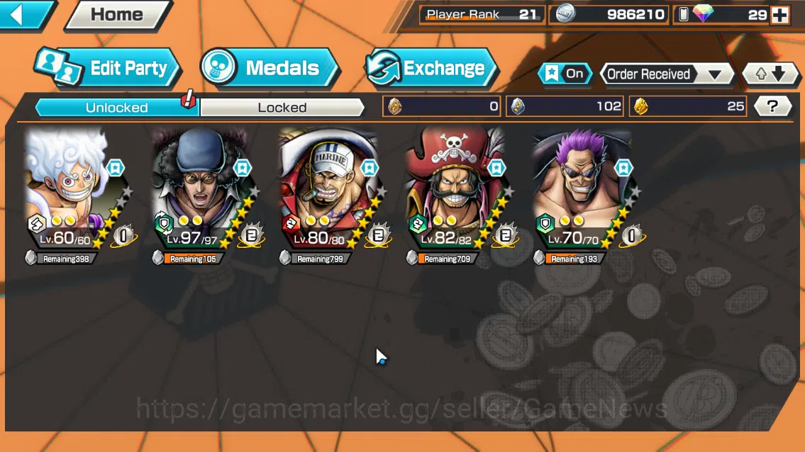 One Piece Bounty Rush Accounts Global|5EX|T4Emperor Luffy,BP Kuzan,KOP Roger,NHQ[ image 3