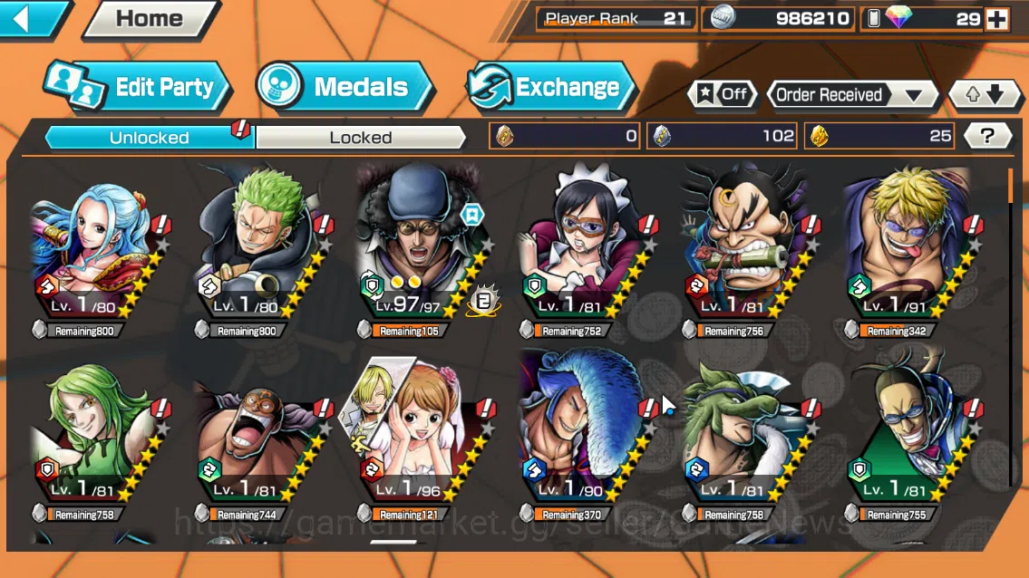 One Piece Bounty Rush Accounts Global|5EX|T4Emperor Luffy,BP Kuzan,KOP Roger,NHQ[ image 4