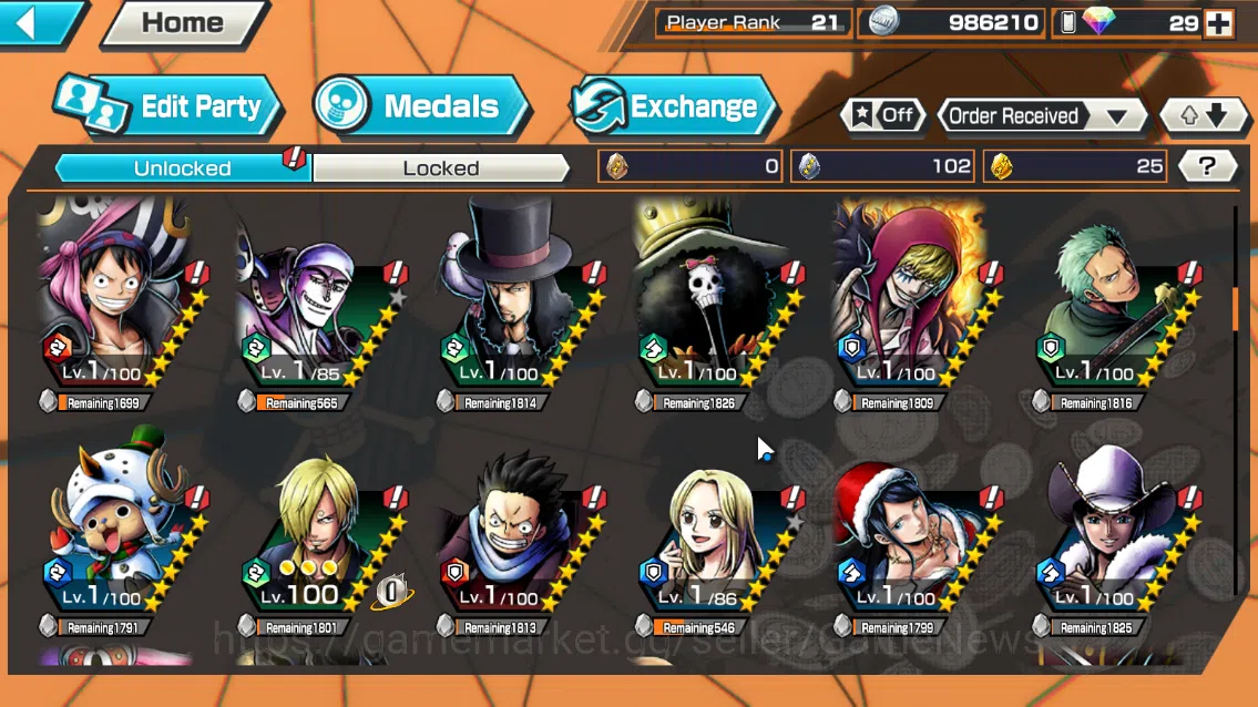 One Piece Bounty Rush Accounts Global|5EX|T4Emperor Luffy,BP Kuzan,KOP Roger,NHQ[ image 6