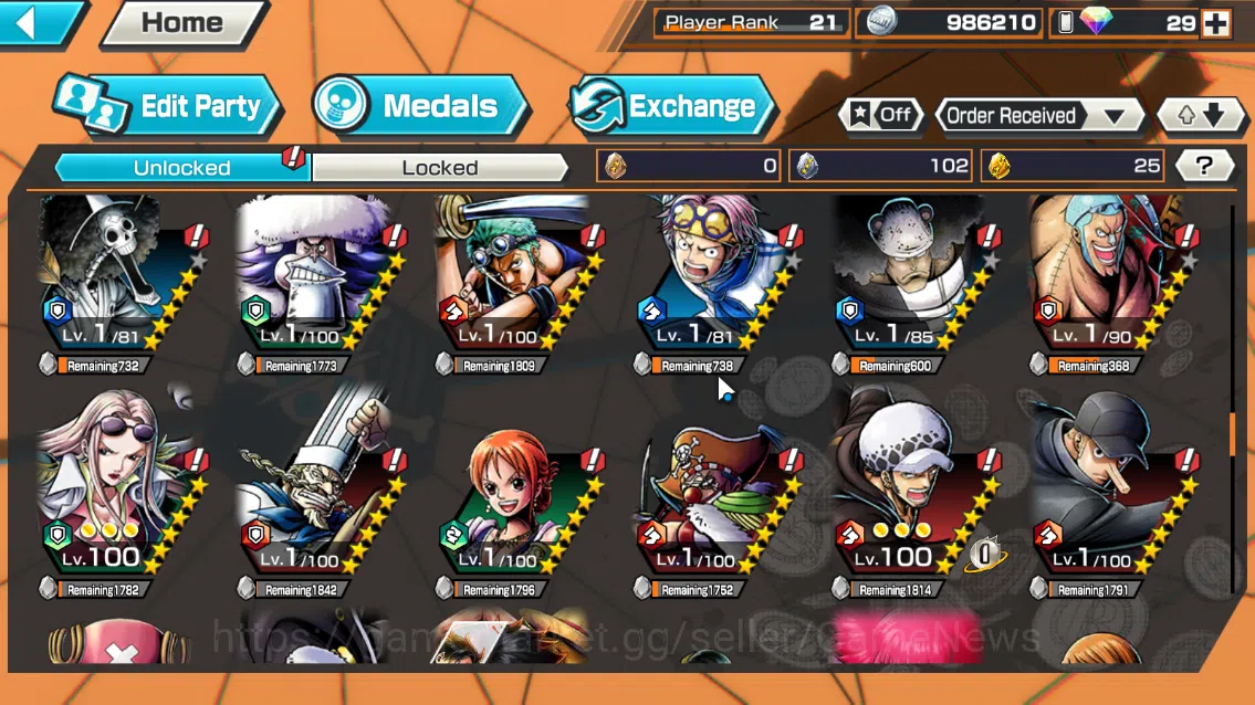 One Piece Bounty Rush Accounts Global|5EX|T4Emperor Luffy,BP Kuzan,KOP Roger,NHQ[ image 9