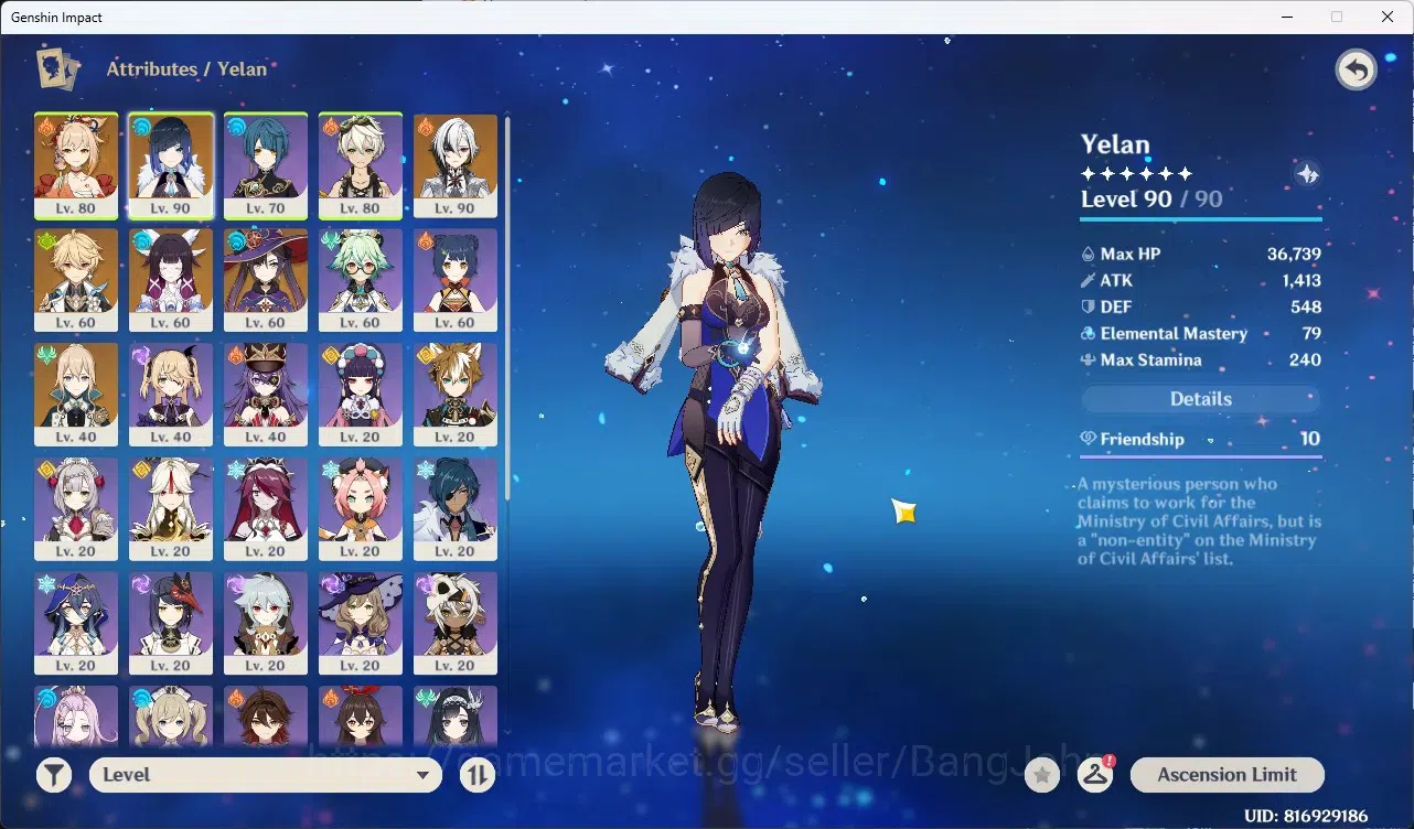 Genshin Impact Accounts Mid-Game | ASIA | AR 53 | UID 81 Yelan + Sign | Ar image 4