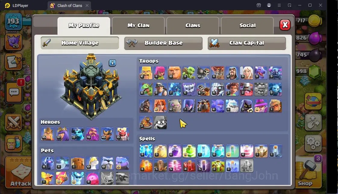 Clash of Clans Accounts Global | TH 17-BH 10|LVL 193|BK 95,AQ 97,MP 72,GW image 2