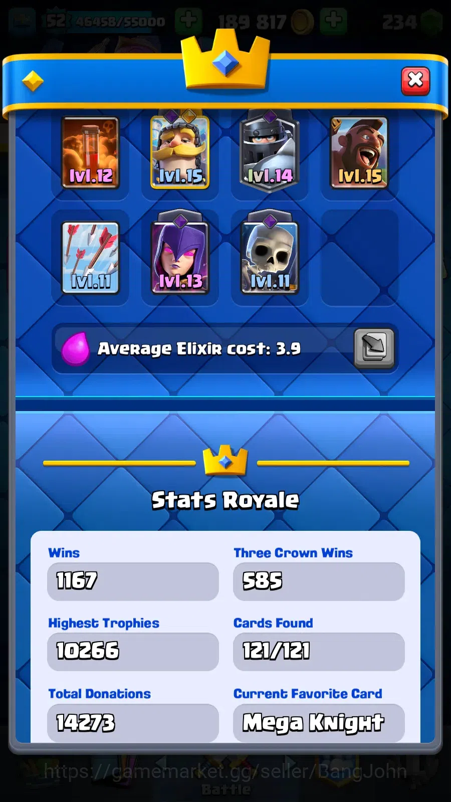 Clash Royale Accounts Others Lv 52|Trophy 10266|KTL 2