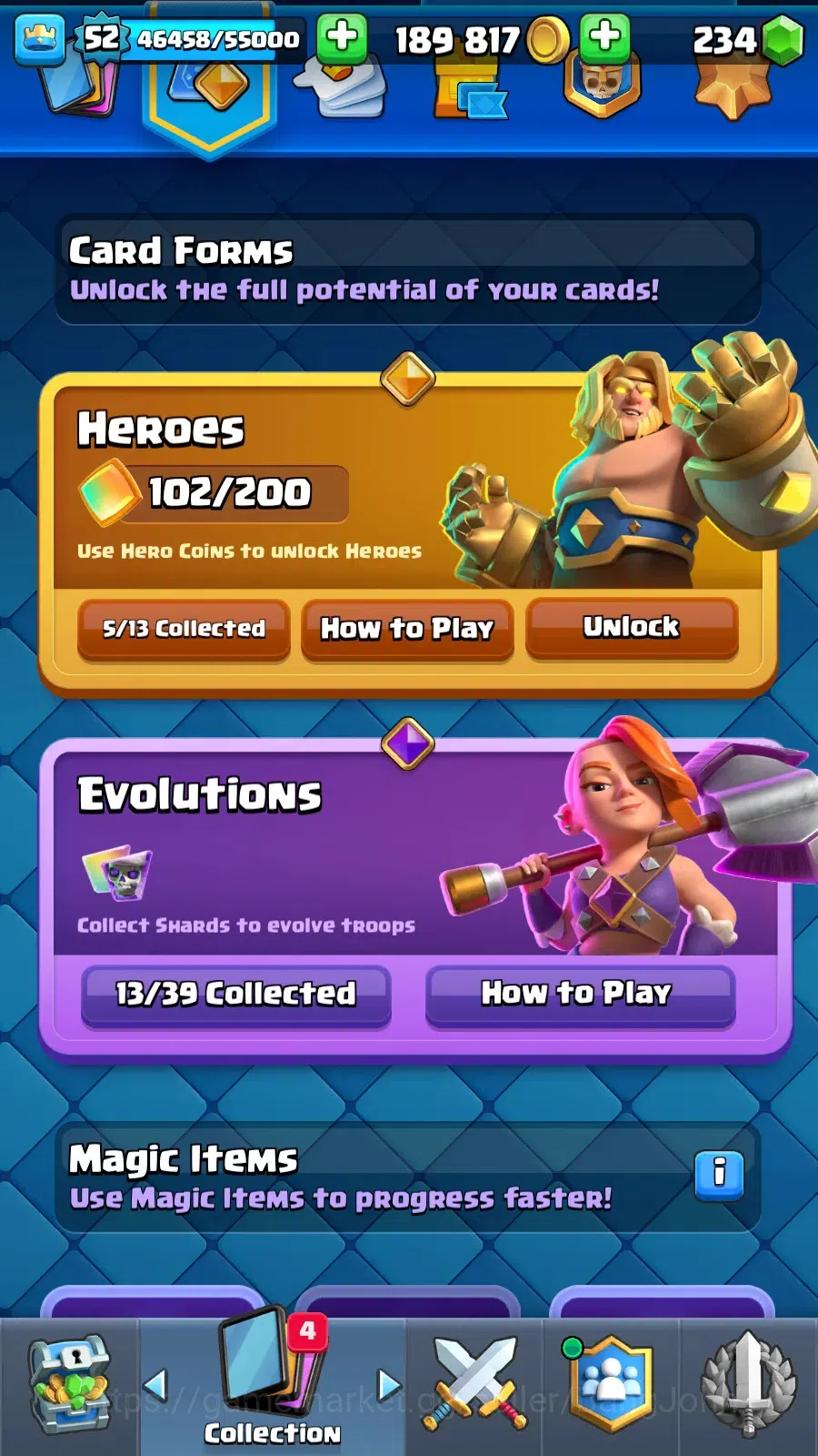 Clash Royale Accounts Others Lv 52|Trophy 10266|KTL 3