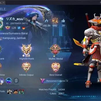 Mobile Legends: Bang Bang Accounts Collector Global |Hero 132|Skin 250|Renowned|CC YSS|5-STAR Lesley|Convenant