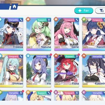 Stella Sora Accounts Global Lv 18|5 SSR, 1 Limited|(Firstlight Noya T2 +Sign, Gerie T1, Nanoha, Nazuna, Freesia)|Log