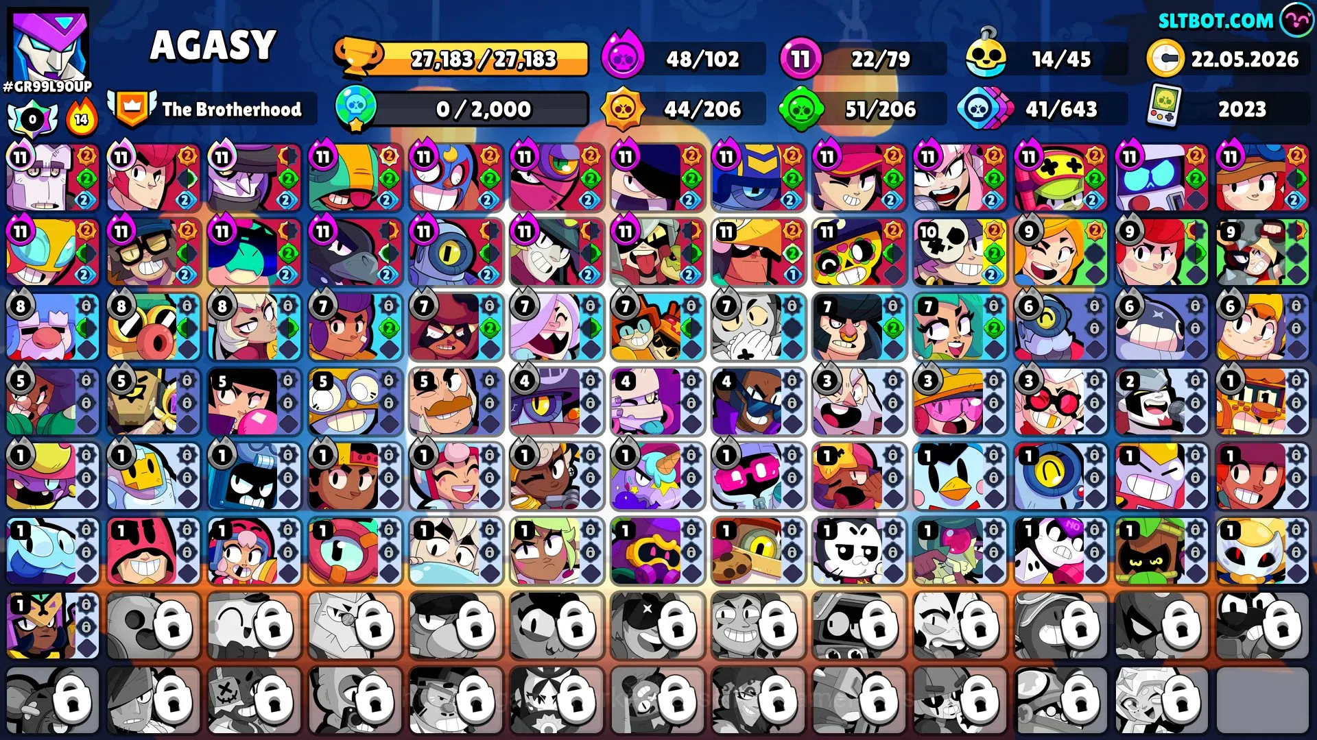 Brawl Stars Accounts 27183 Trophy|79 Brawlers 22 Max Lvl|13 Prestige|255 Skin|4 Hypch Skins 7 Legend 6 Myth 54 1
