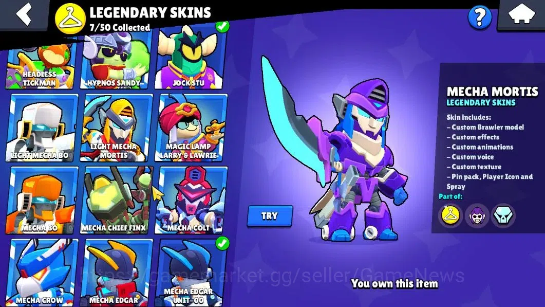 Brawl Stars Accounts 27183 Trophy|79 Brawlers 22 Max Lvl|13 Prestige|255 Skin|4 Hypch Skins 7 Legend 6 Myth 54 17