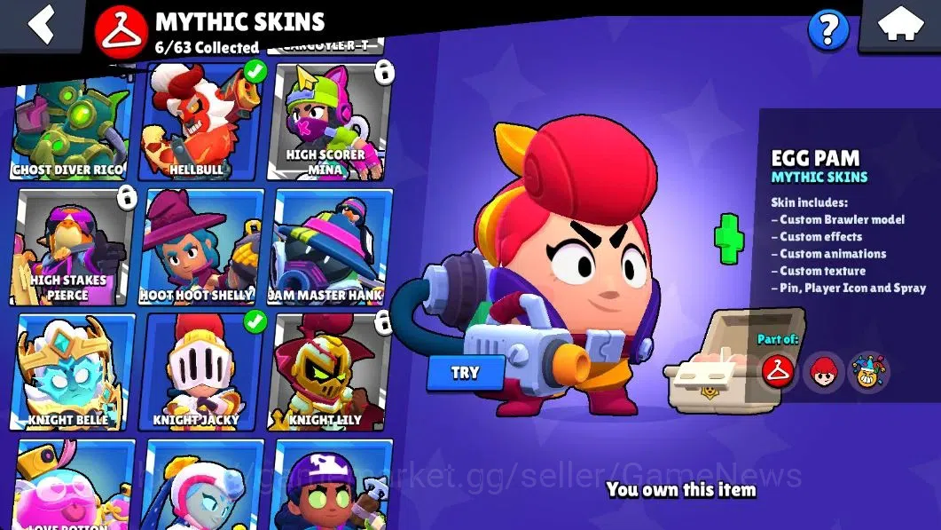 Brawl Stars Accounts 27183 Trophy|79 Brawlers 22 Max Lvl|13 Prestige|255 Skin|4 Hypch Skins 7 Legend 6 Myth 54 18