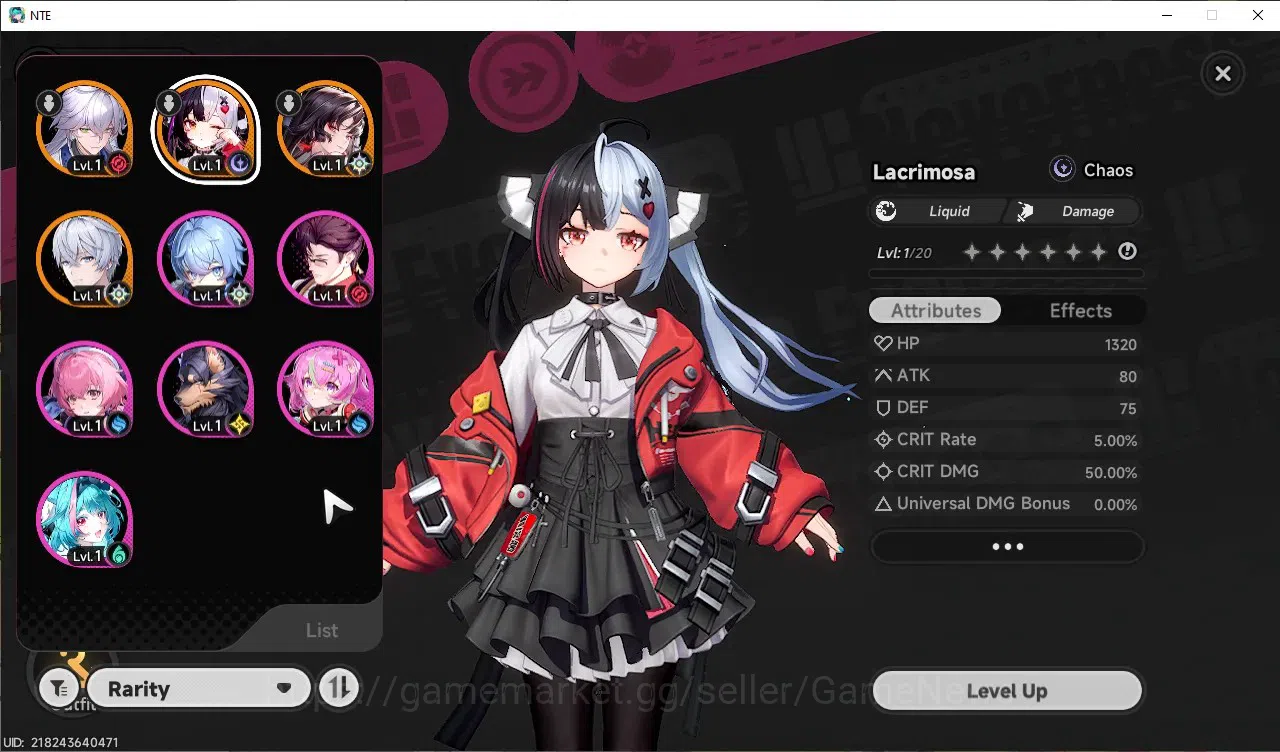 Neverness to Everness Accounts GLOBAL SEA|HL 3|3 SSR (Lacrimosa+Skin,Hotori),Baic image 1