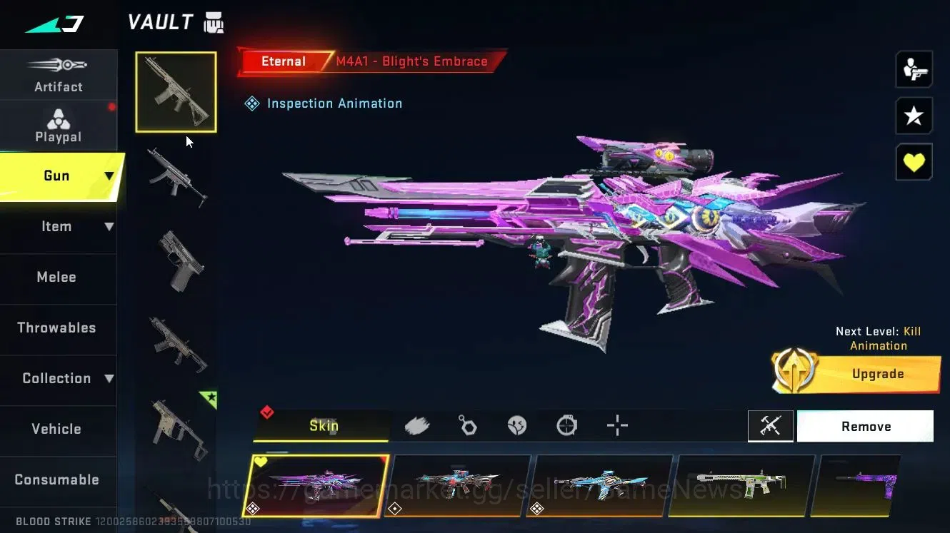 Blood Strike Accounts Collab Skin ASIA|3 ETERNAL (M4A1-Blight Lv5, MP5-Bloodrift Lv5, Vector)|Collab Ethan-Byakuya|ULTRA 16