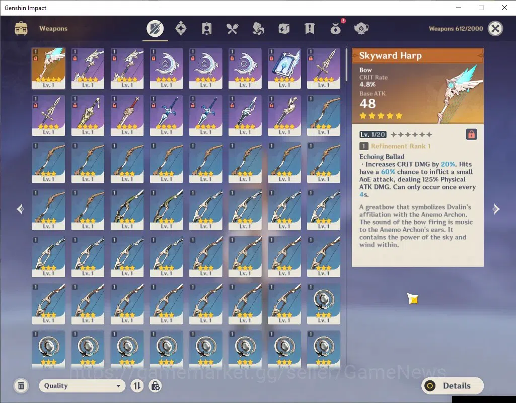 Genshin Impact Accounts Asia|AR 25|1 Limited + 1 (*5 Weapon)| Nefer |Low M image 3