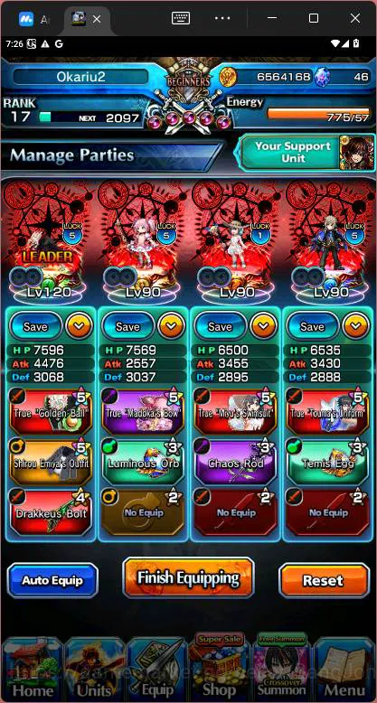 Grand Summoners Accounts Others GLOBAL|13 Ascend|Rank 17|Okarun TW, S Miyu TW, Chloe, Jay, S Luvia&Rin ,Kaname TW, Gamagori 5
