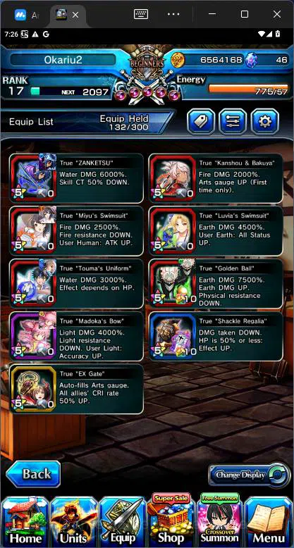 Grand Summoners Accounts Others GLOBAL|13 Ascend|Rank 17|Okarun TW, S Miyu TW, Chloe, Jay, S Luvia&Rin ,Kaname TW, Gamagori 7