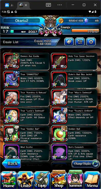 Grand Summoners Accounts Others GLOBAL|13 Ascend|Rank 17|Okarun TW, S Miyu TW, Chloe, Jay, S Luvia&Rin ,Kaname TW, Gamagori 8