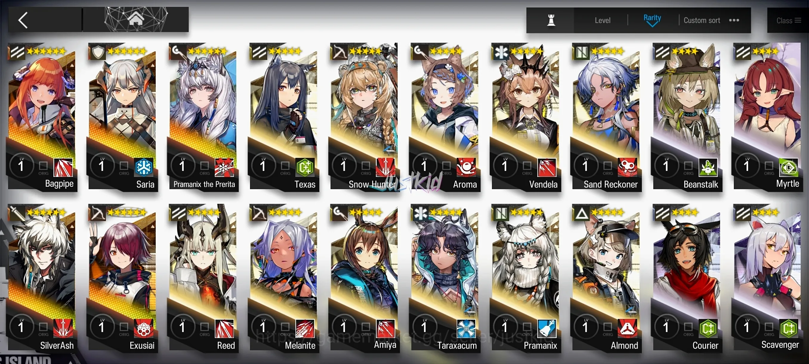 Arknights Accounts Starter ARKNIGHTS GLOBAL STARTER 5*6 , PRAMANIX ALTER,BAGPIPE,SILVERASH,EXUSIAI,SARIA 1