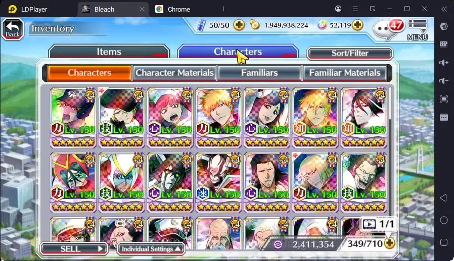 Bleach: Brave Souls Accounts Mid-Tier GLOBAL |52K Orb+MidGame|Ichigo DreamTeam,Gremmy9TH,Rangiku Swimsuit,Genryusai 11