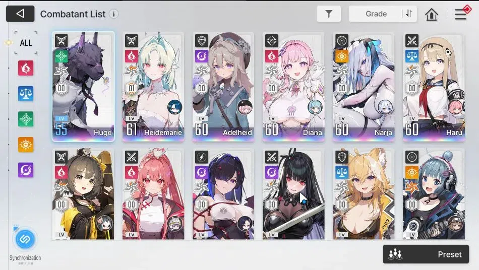Chaos Zero Nightmare Accounts ASIA|Lv 54|11 SSR ([Adelheid,HaidemariM1,Diana,Nar image 3