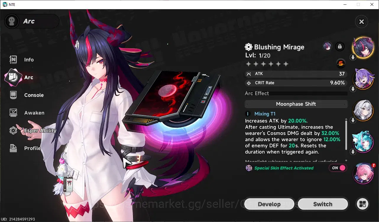 Neverness to Everness Accounts Global NA|HL 5|2 SSR 1 Limited [Shinku+Sign],Fadia|2 Selector|Tomato & Underboss 3