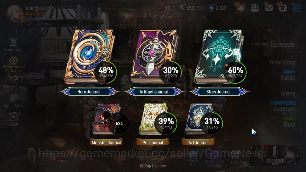 Epic Seven Accounts Limited Hero GLOBAL UNVerif|12 ML(Salome,LOT Scales,WOTM Tenebria,Etc)+Rinak,Setsuka|AUTO WBC Hunt|2,9K 3