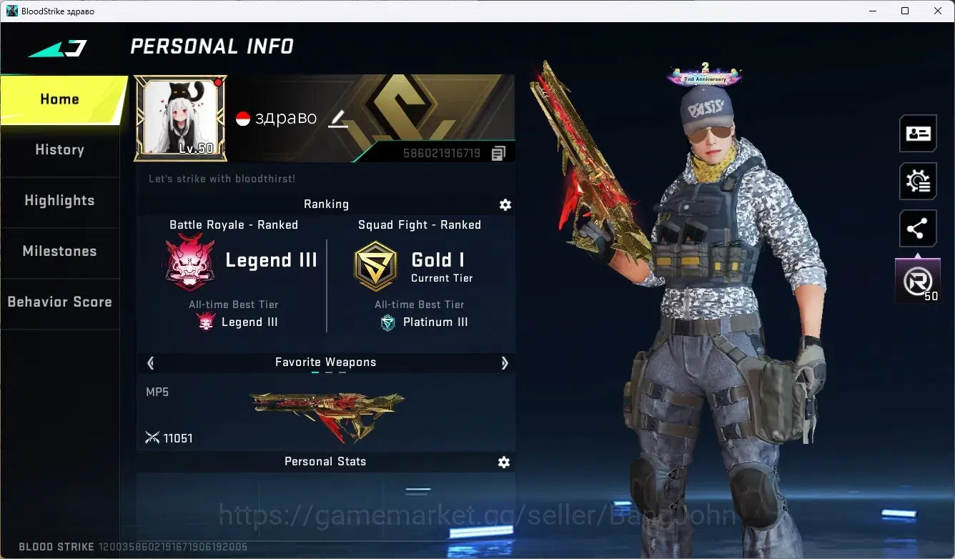 Blood Strike Accounts Others ASIA | Eternal MP5 - Bloodrift | 3 7DS Gun | 6 Ultra Gun | 3 Ultra Striker | More Check SS 1
