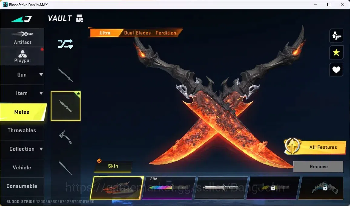 Blood Strike Accounts ASIA | ULTRA MELEE: Dual Blades Perdition | ULTRA image 4