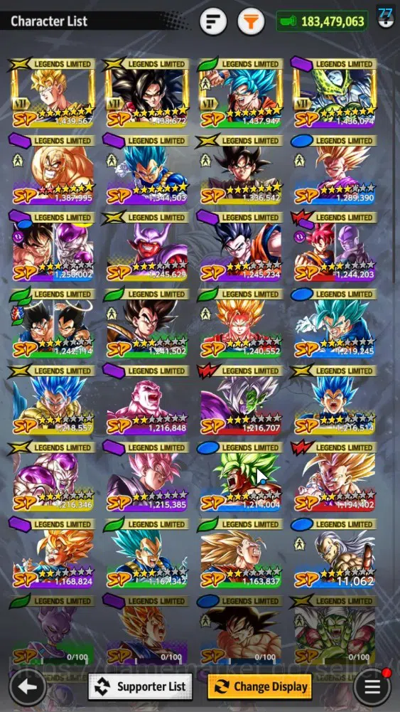 Dragon Ball Legends Accounts 183M Total Power|LV 156|3UL+2LR+28LL|SS Goku,Veget image 5
