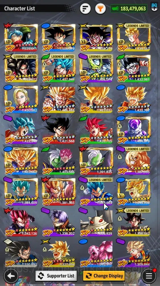 Dragon Ball Legends Accounts 183M Total Power|LV 156|3UL+2LR+28LL|SS Goku,Veget image 6