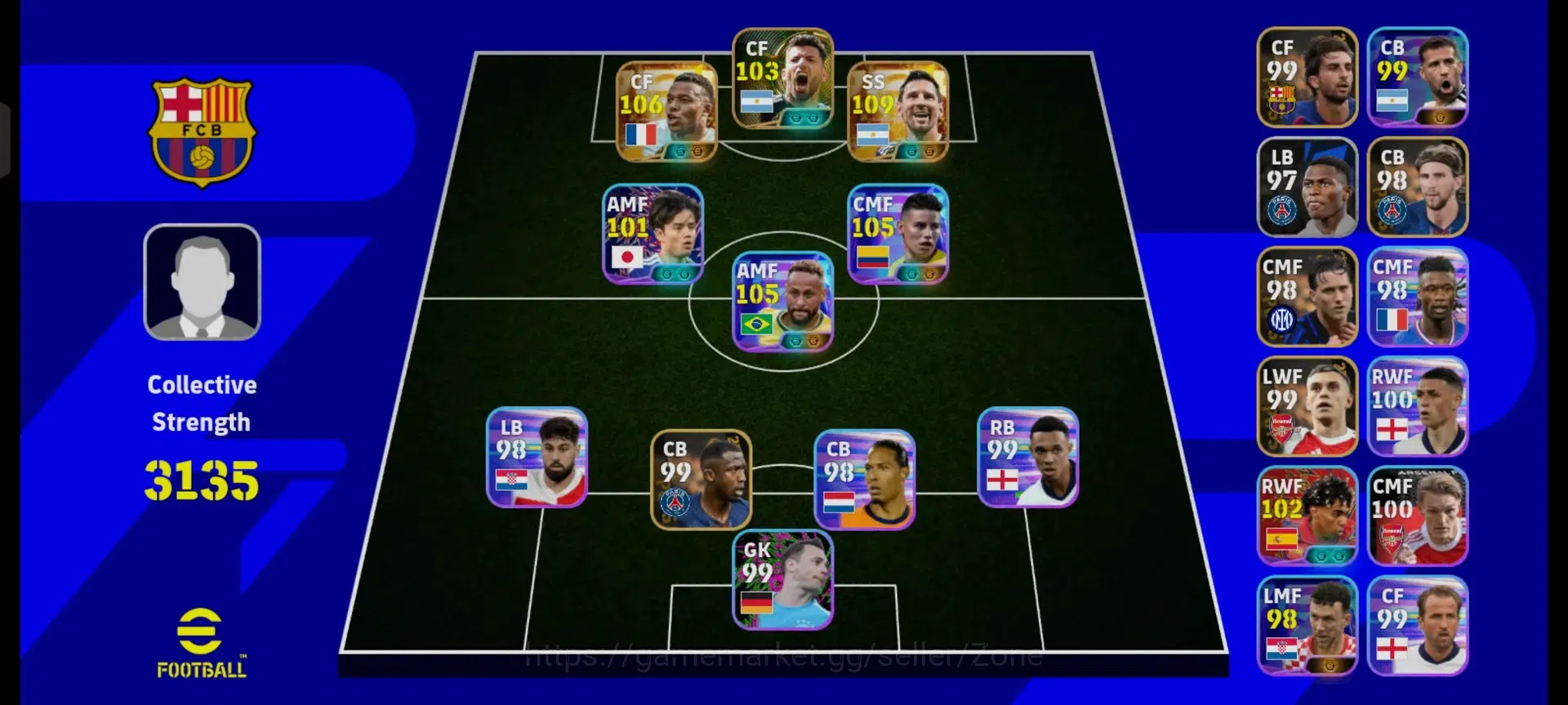 eFootball Accounts Legends & Iconic Players Mobile|Bigtime Messi,Mbappé,Agüero|Showtime James Rodríguez,Neymar 1