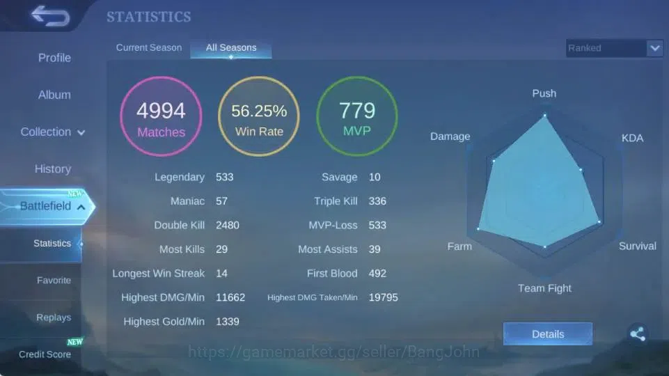 Mobile Legends: Bang Bang Accounts Global|Hero 119|Skin 228|Renowned|LuckyBox Karrie, image 13