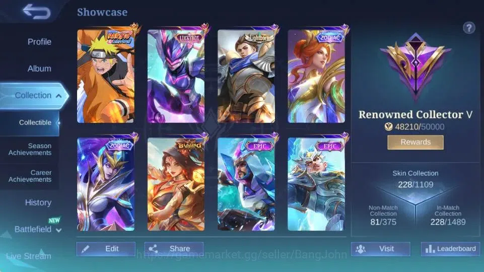 Mobile Legends: Bang Bang Accounts Global|Hero 119|Skin 228|Renowned|LuckyBox Karrie, image 14
