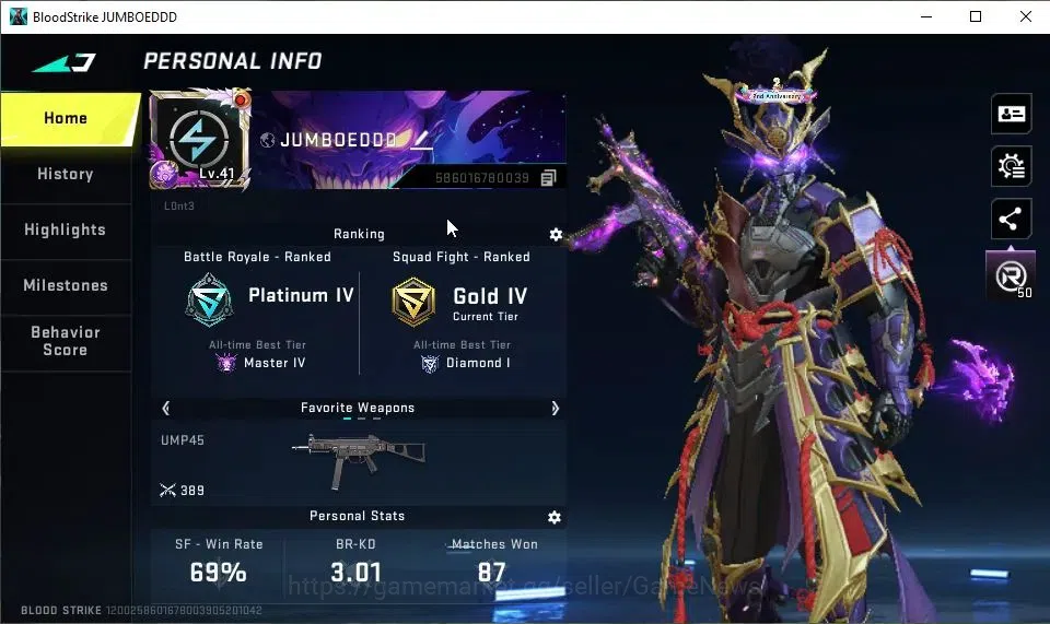 Blood Strike Accounts ASIA|ETERNAL ZERO-Odashadow|10 ULTRA[VAL,UMP45,QBZ image 2