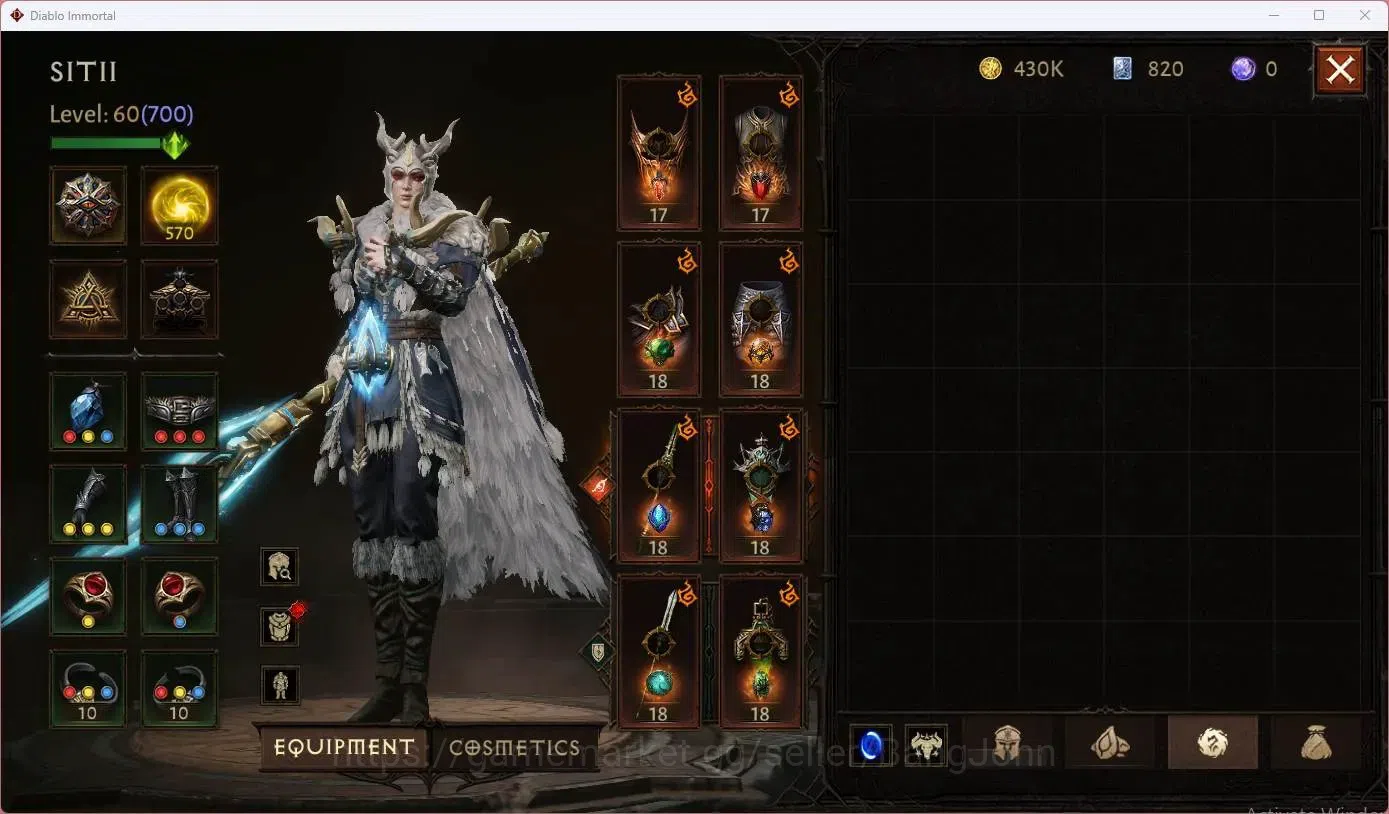 Diablo Immortal Accounts SEA - Vasily | 60 (700) Blood Knight | CR 42K | Re image 11