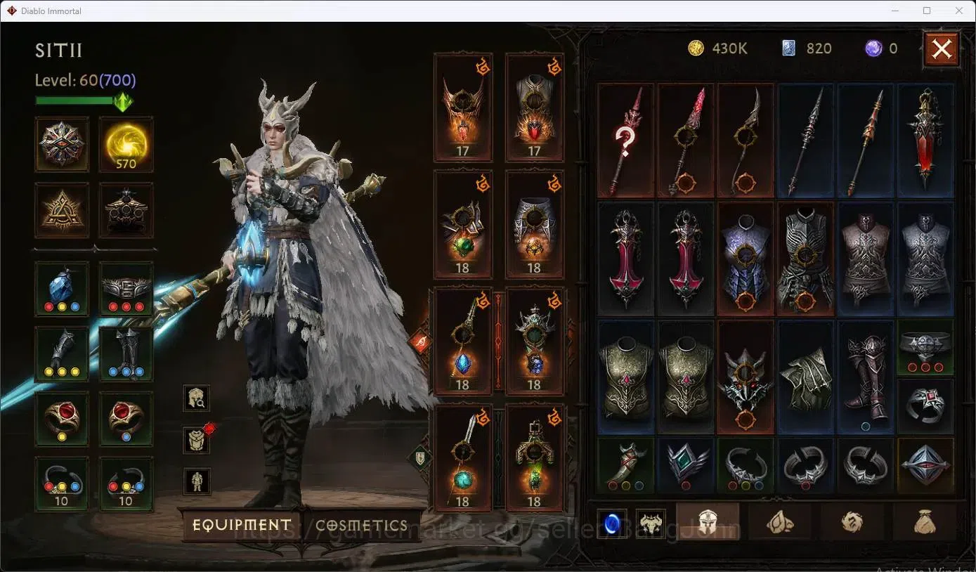 Diablo Immortal Accounts SEA - Vasily | 60 (700) Blood Knight | CR 42K | Re image 9