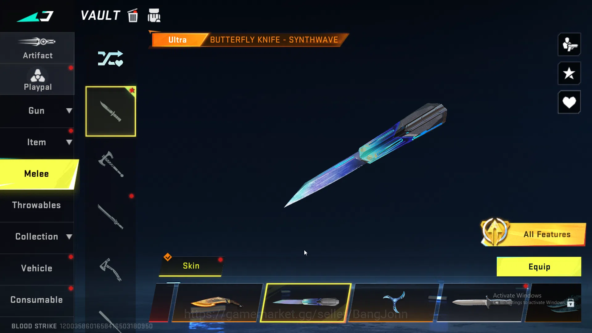 Blood Strike Accounts ASIA | 4 Evo Weapons | 8 Collab Skins | 25 Eternal image 10