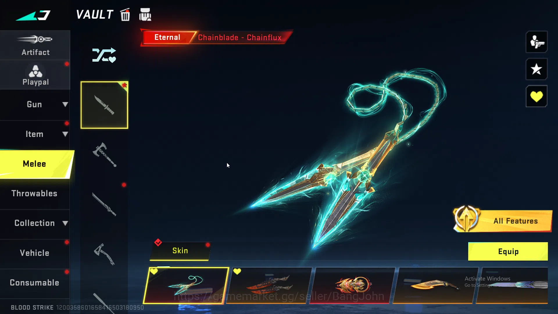 Blood Strike Accounts ASIA | 4 Evo Weapons | 8 Collab Skins | 25 Eternal image 8