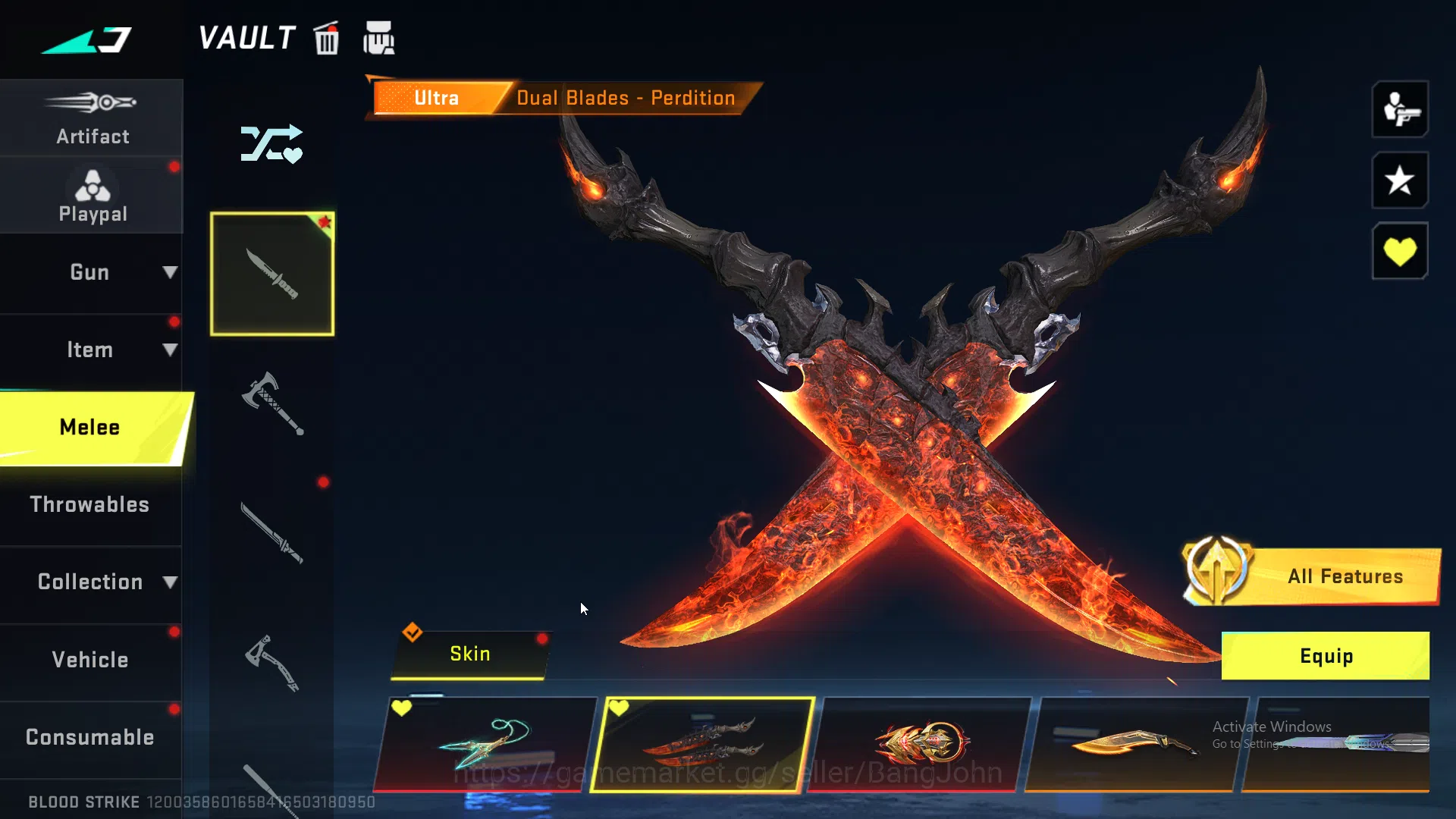 Blood Strike Accounts ASIA | 4 Evo Weapons | 8 Collab Skins | 25 Eternal image 9