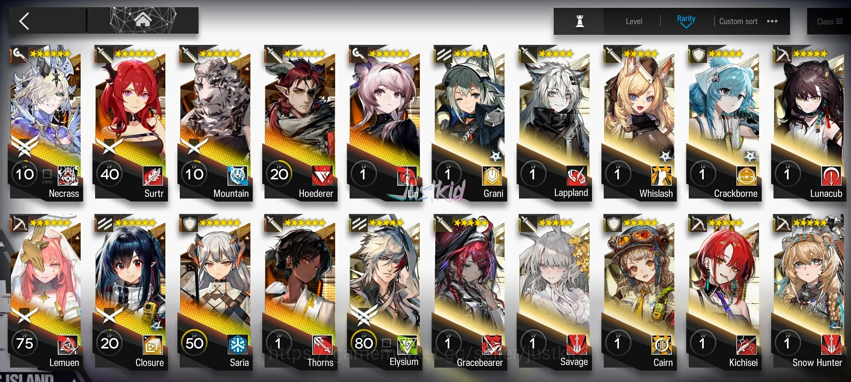 Arknights Accounts Mid-Tier ARKNIGHTS GLOBAL EARLYMID 9*6 , NECRASS,LEMUEN,SURTR,CLOSURE,THORN,MOUNTAIN,HOEDERER,LIN,SARIA 1