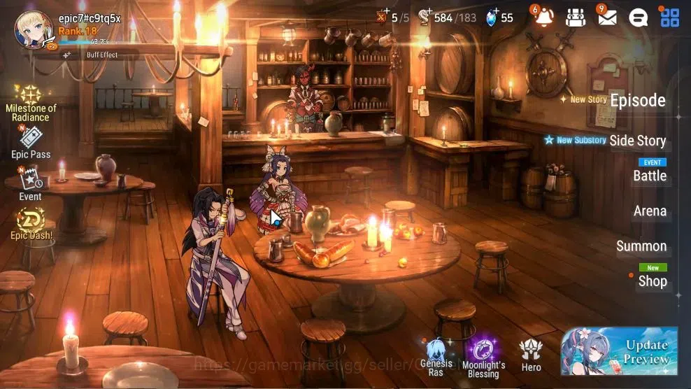 Epic Seven Accounts Starter GLOBAL UnVerif|ML (TE Kayron,Straze)+Landy,Tenebria|Ready Gacha|PoH ON|Abyss F 51|800 MM+2,5K 1