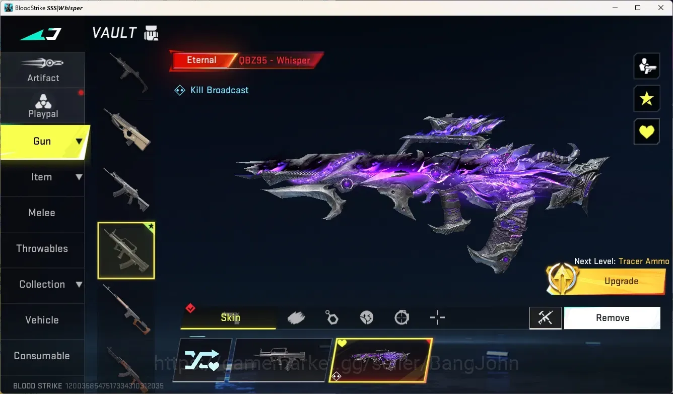 Blood Strike Accounts Rare Skin ASIA | Eternal Gun QBZ95 - Whisper | Ultra Melee Katar - Selachian | 5 Ultra Gun | 1 AOT 1