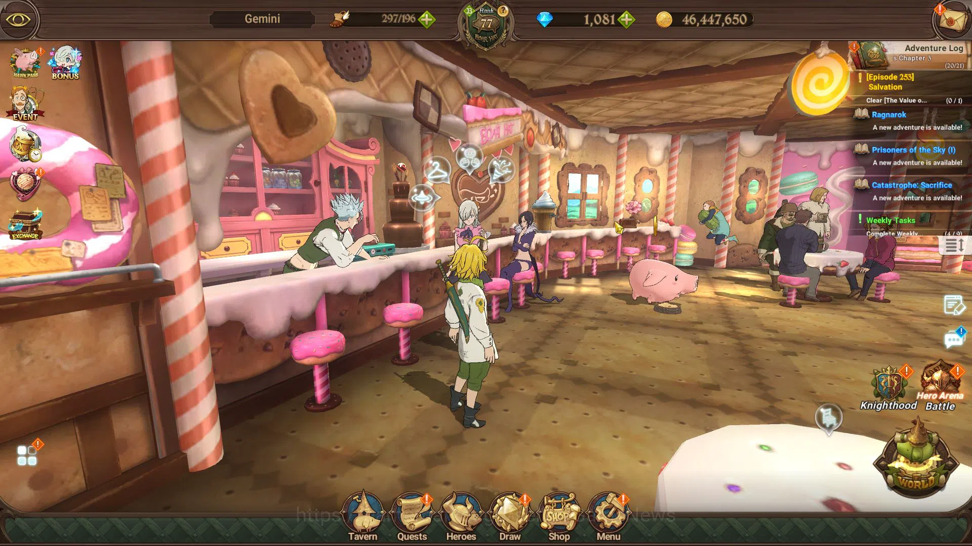 The Seven Deadly Sins: Grand Cross Midgame Asia|2,5M CC|1081 Dm+55 LM|1 LR+1 UR+Collab Fire F image 1