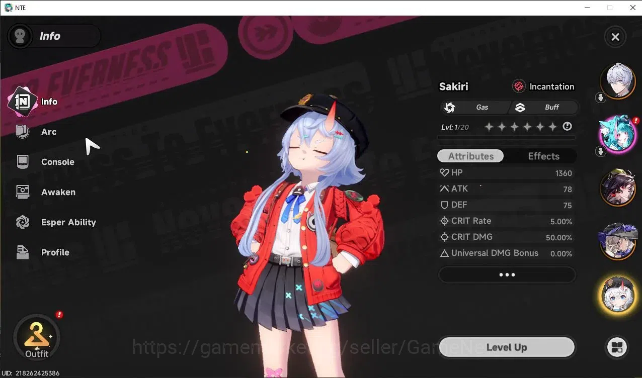 Neverness to Everness Accounts Global EUROPE |HL 3| 3 SSR Hotori, Sakiri, Jiuyuan image 3
