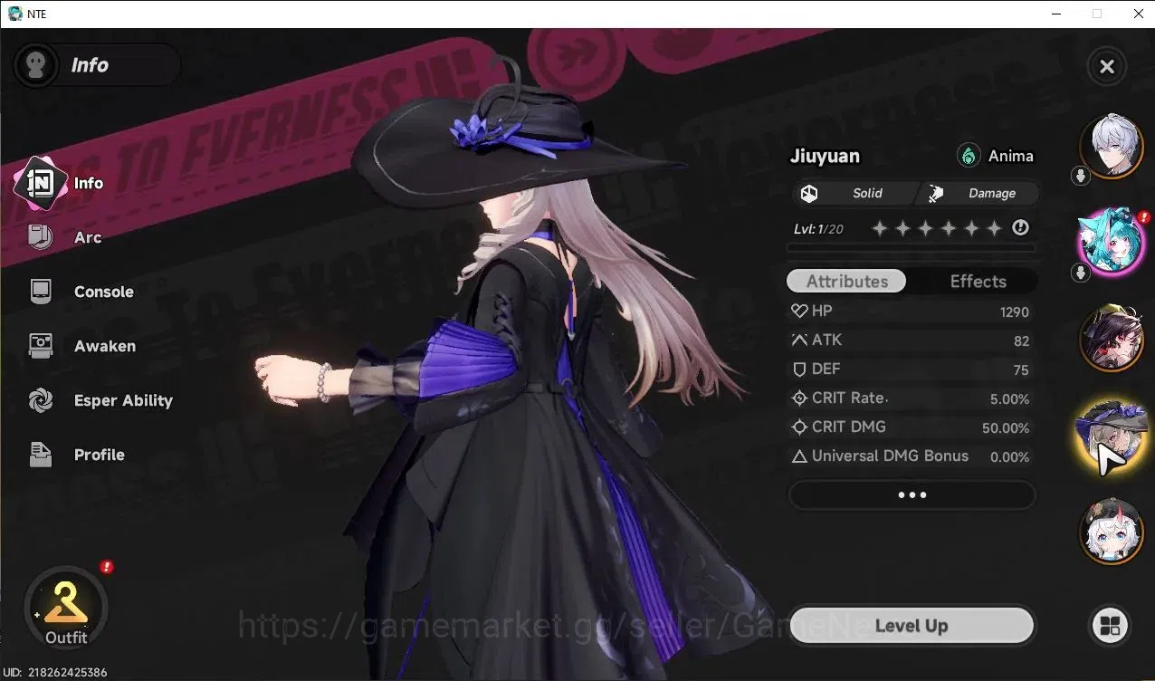 Neverness to Everness Accounts Global EUROPE |HL 3| 3 SSR Hotori, Sakiri, Jiuyuan image 4