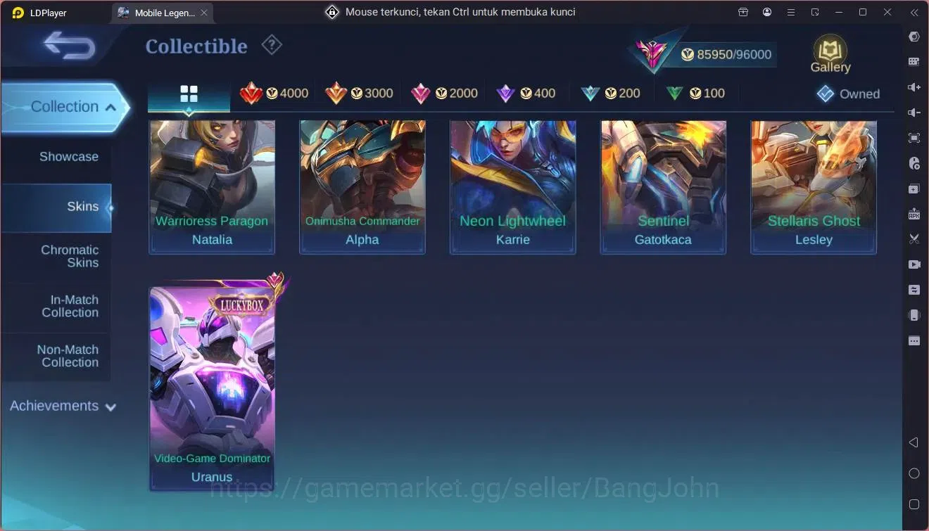 Mobile Legends: Bang Bang Accounts Global|Hero 132|Skin 337|Exalted|Legend Lunox|Sanr image 10